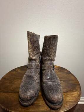 Frye Engineer 12R Distressed Leather Boots 76512 size 7 1/2 B 4